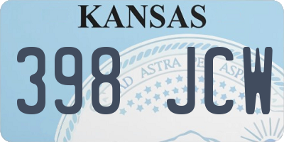 KS license plate 398JCW