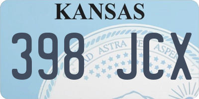 KS license plate 398JCX