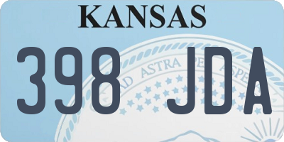 KS license plate 398JDA