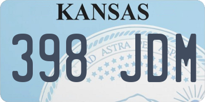 KS license plate 398JDM