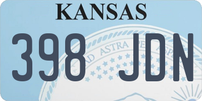 KS license plate 398JDN