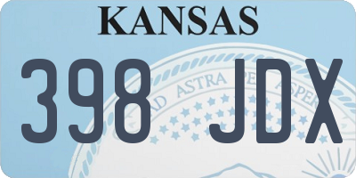 KS license plate 398JDX