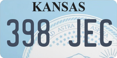 KS license plate 398JEC
