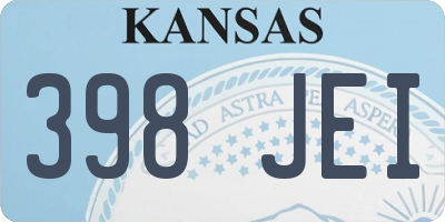 KS license plate 398JEI