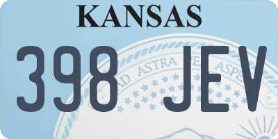 KS license plate 398JEV