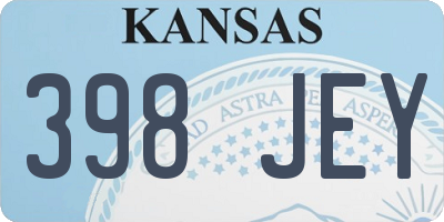 KS license plate 398JEY