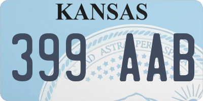 KS license plate 399AAB