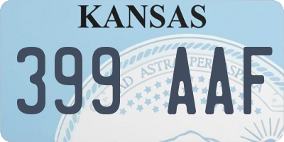 KS license plate 399AAF