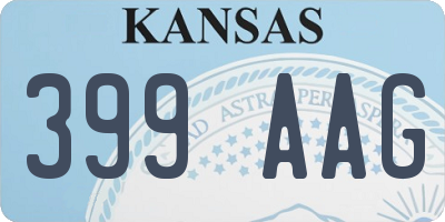 KS license plate 399AAG