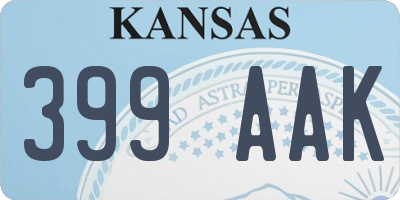 KS license plate 399AAK