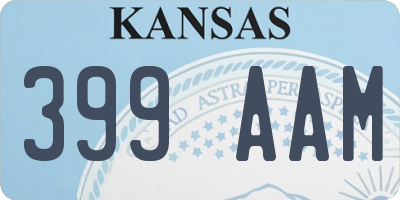 KS license plate 399AAM