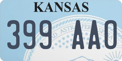 KS license plate 399AAO