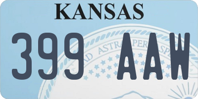 KS license plate 399AAW