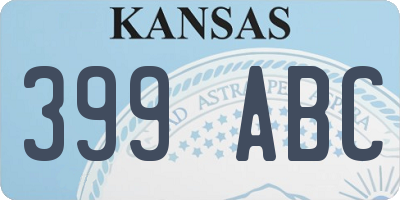KS license plate 399ABC