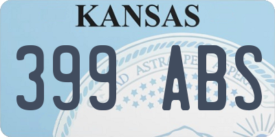 KS license plate 399ABS