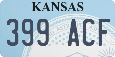 KS license plate 399ACF