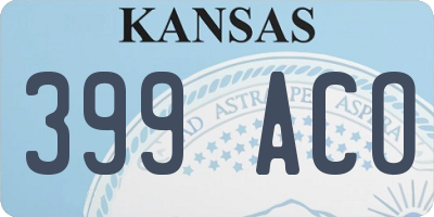 KS license plate 399ACO
