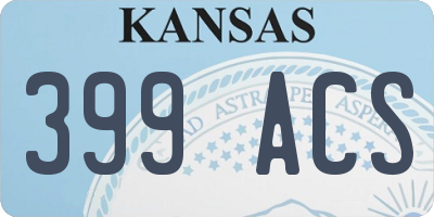 KS license plate 399ACS