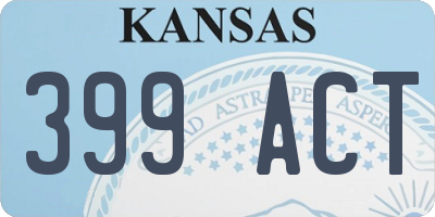 KS license plate 399ACT