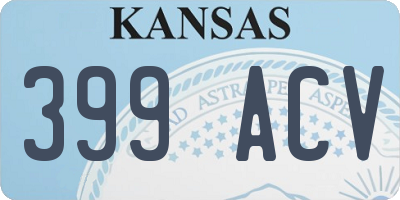 KS license plate 399ACV