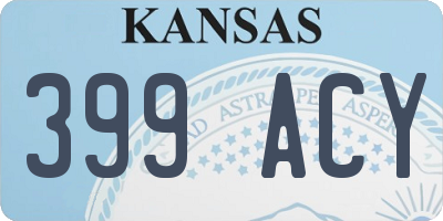KS license plate 399ACY