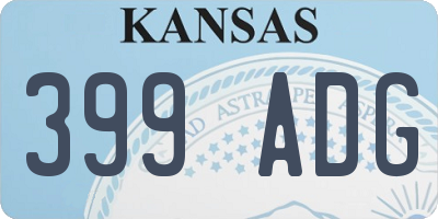 KS license plate 399ADG