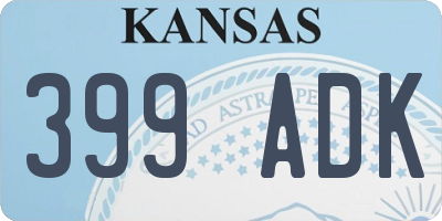 KS license plate 399ADK