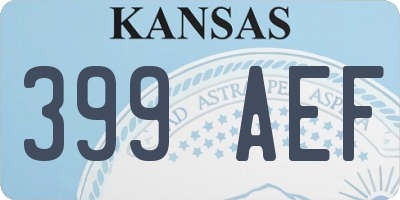 KS license plate 399AEF