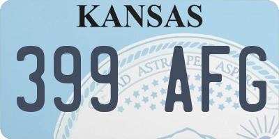 KS license plate 399AFG