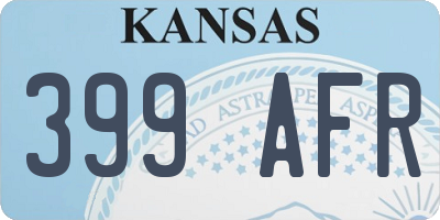 KS license plate 399AFR