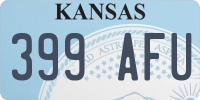 KS license plate 399AFU