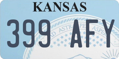 KS license plate 399AFY