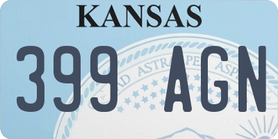 KS license plate 399AGN