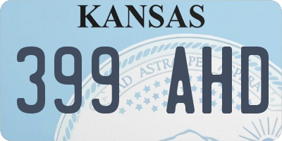 KS license plate 399AHD