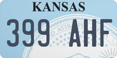 KS license plate 399AHF