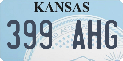 KS license plate 399AHG