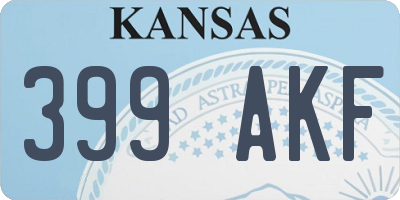 KS license plate 399AKF