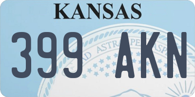 KS license plate 399AKN