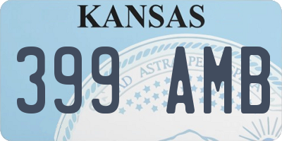 KS license plate 399AMB
