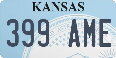 KS license plate 399AME