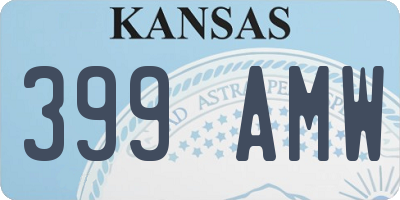 KS license plate 399AMW