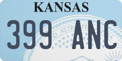 KS license plate 399ANC