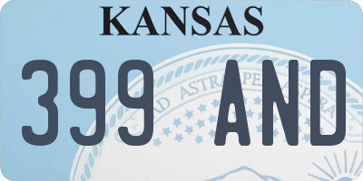 KS license plate 399AND