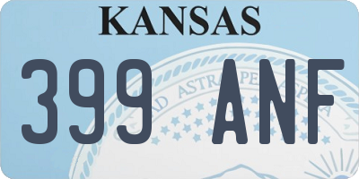 KS license plate 399ANF