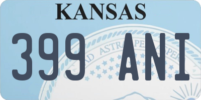 KS license plate 399ANI