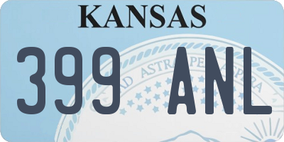 KS license plate 399ANL