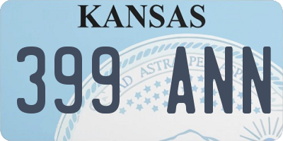 KS license plate 399ANN