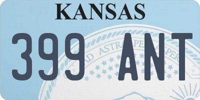 KS license plate 399ANT