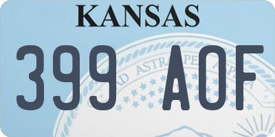 KS license plate 399AOF