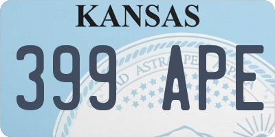 KS license plate 399APE